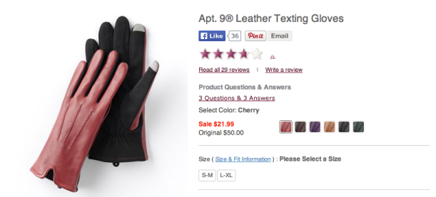 Leather Texting Gloves